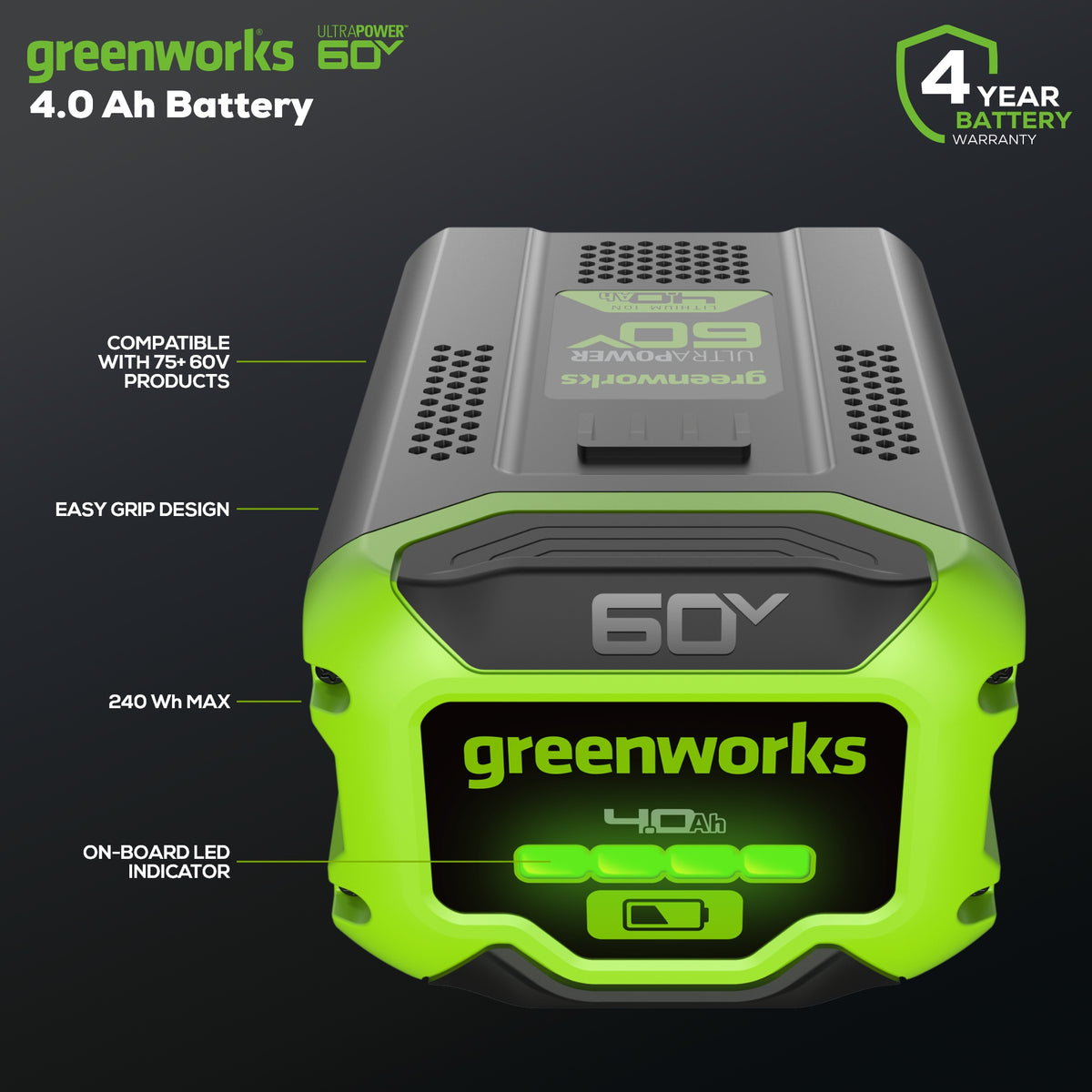 60V 4.0 Ah Ultra Power Battery