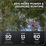 24V 8" Cordless Battery Pole Saw w/ 2.0 Ah Battery & Charger