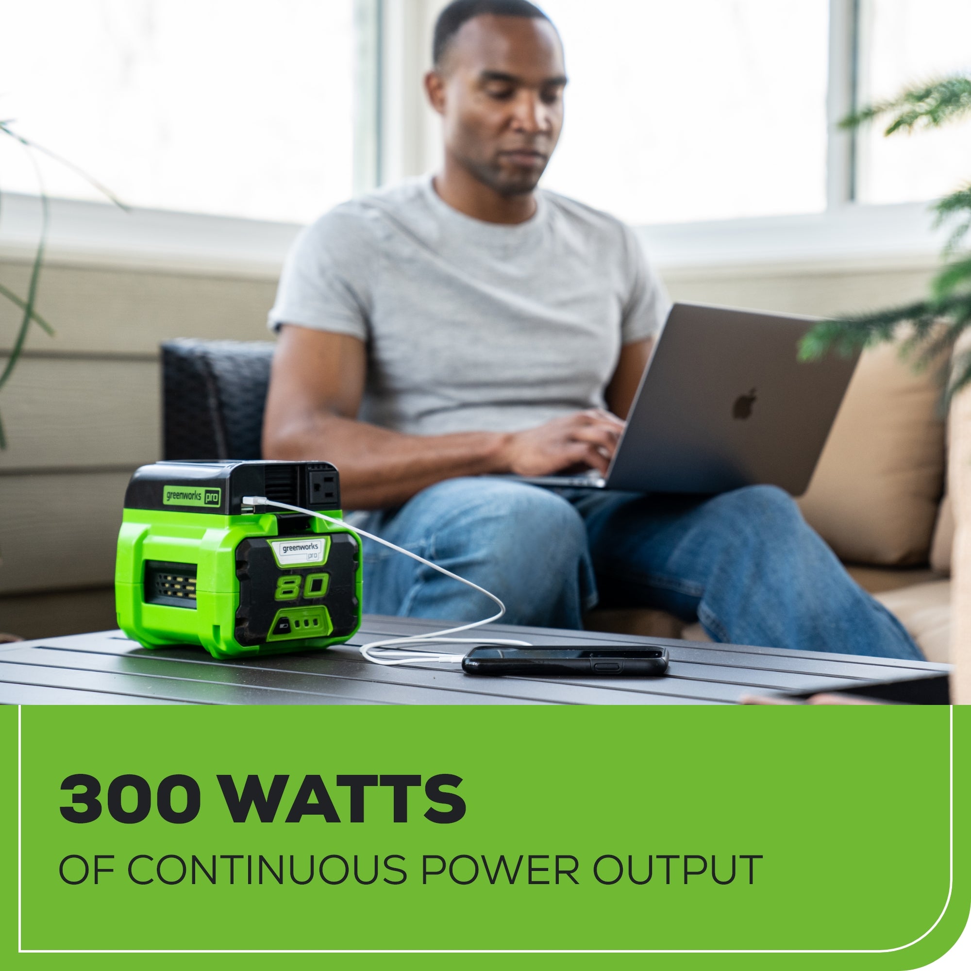 80V Cordless Battery 300 Watt Power Inverter (Tool Only)