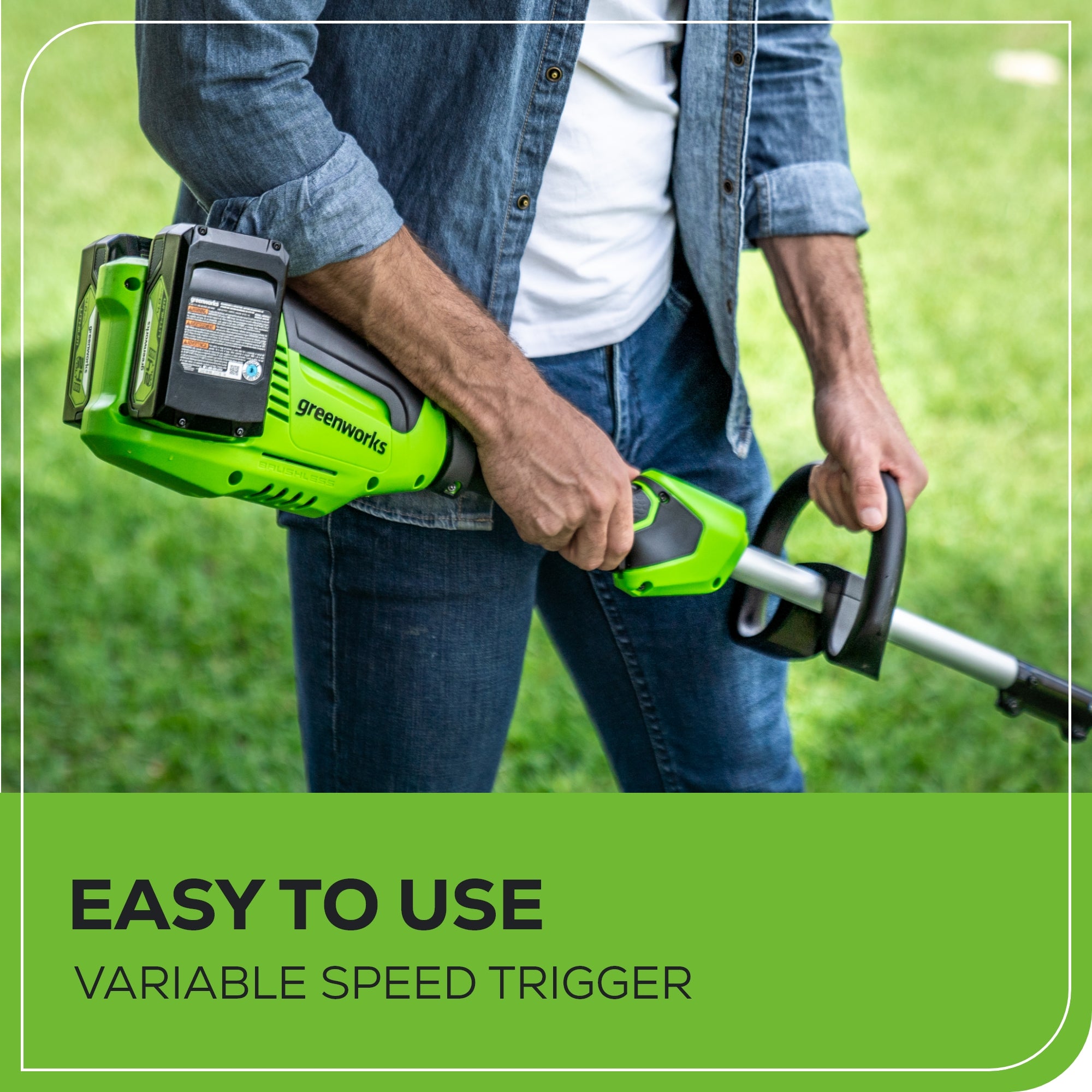 48V (24V x 2) 8" Brushless Cordless Edger: (2) 4.0 Ah USB Batteries and (1) 4A Dual-Port Charger