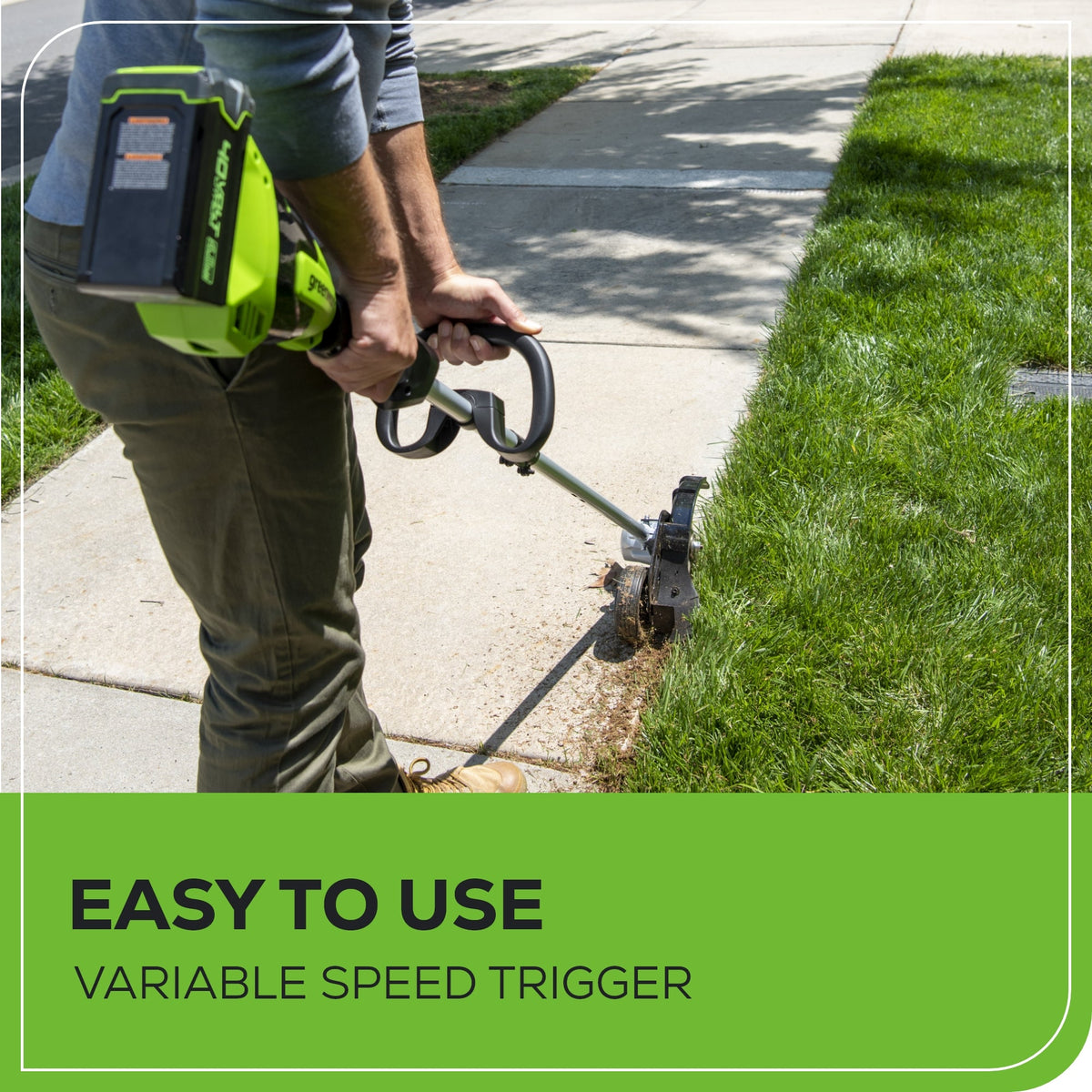 40V 8" Cordless Battery Edger and 12" String Trimmer Combo Kit w 4.0 Ah Battery and Charger