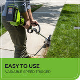 40V 8" Cordless Battery Edger and 12" String Trimmer Combo Kit w 4.0 Ah Battery and Charger