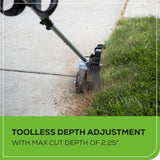 40V 8" Cordless Battery Edger and 12" String Trimmer Combo Kit w 4.0 Ah Battery and Charger