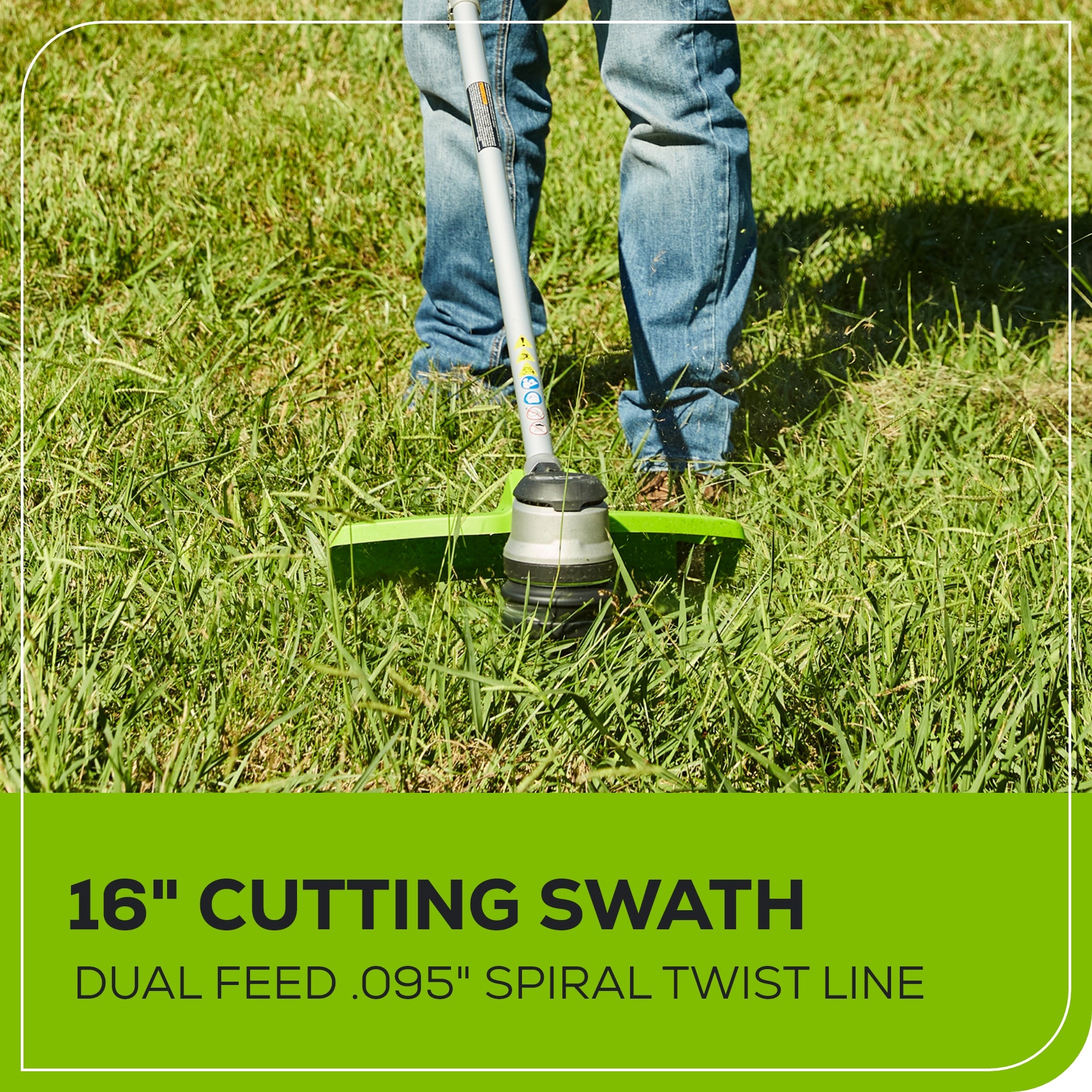 80V 16" Cordless Battery String Trimmer( .095 line) w/ 2.0 Ah Battery & 4.0Amp Charger