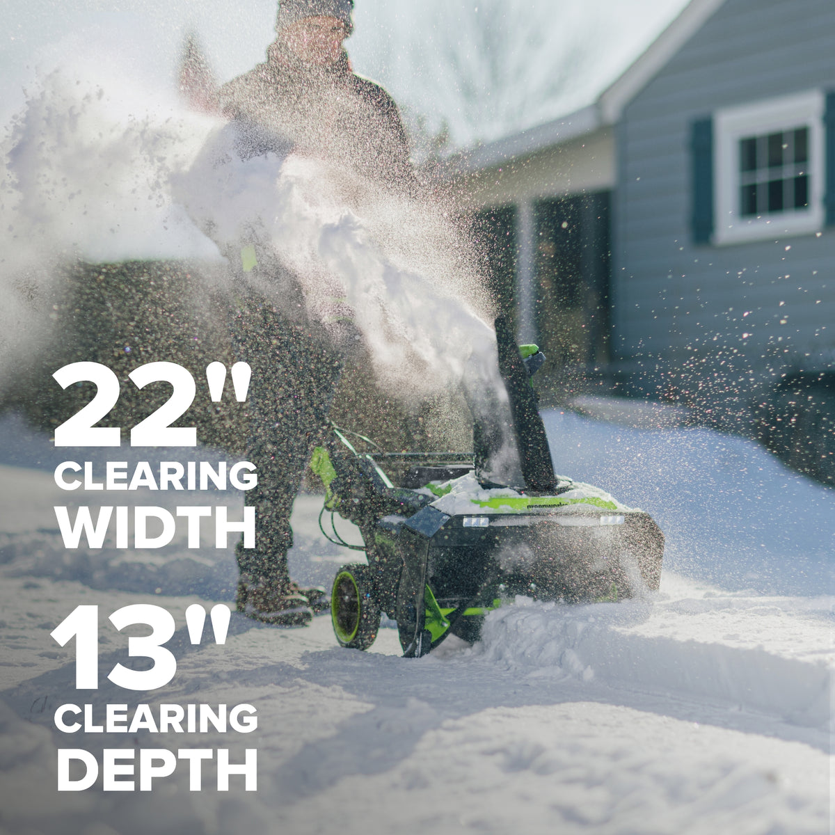 80V 22" Maximus Brushless Cordless Single-Stage Snow Blower: (1) 4.0 Ah Battery, (1) 2A Single-Port Charger