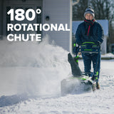 80V 22" Maximus Brushless Cordless Single-Stage Snow Blower: (1) 4.0 Ah Battery, (1) 2A Single-Port Charger
