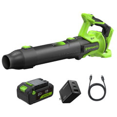 24V 515 CFM Cordless Battery Brushless Blower w/ 5.0Ah Battery & 65W  Type-C Charger(3-Ft Cable)