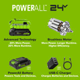 24V 10" Cordless Battery Buffer and Polisher (Tool Only)