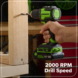 24V Cordless 400 in-lbs Drill/Driver Power Tool 10PC Combo Kit w/ (2) 4.0 Ah and (1) 2.0 Ah USB-C Batteries and Charger