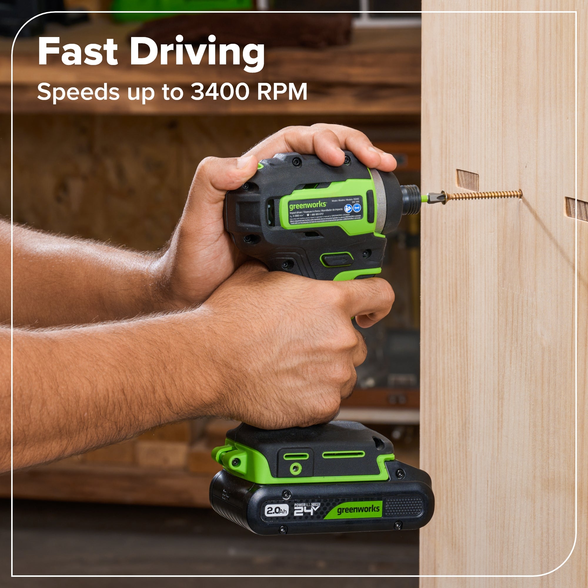 24V Cordless 400 in-lbs Drill/Driver Power Tool 10PC Combo Kit w/ (2) 4.0 Ah and (1) 2.0 Ah USB-C Batteries and Charger
