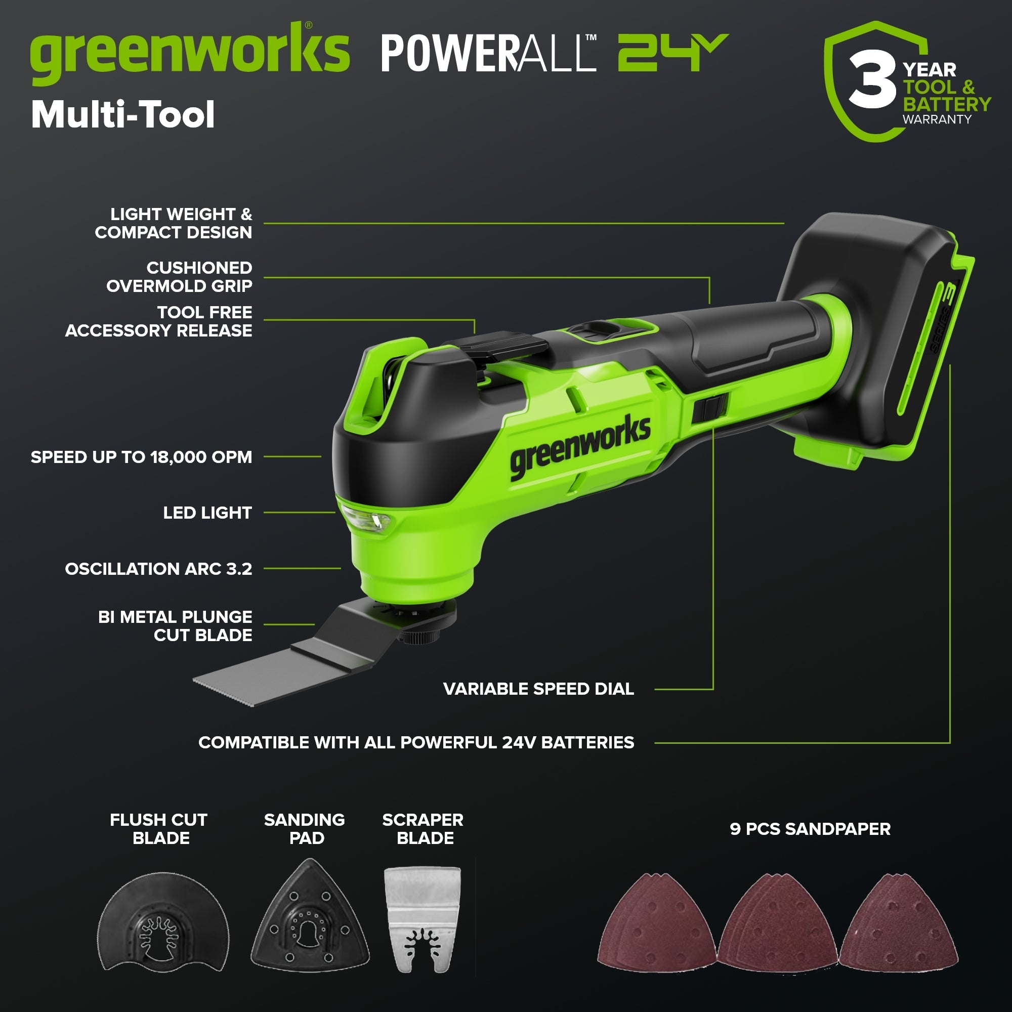 24V Cordless 400 in-lbs Drill/Driver Power Tool 5PC Combo Kit, (1) 4.0 Ah and (1) 2.0 Ah USB-C Batteries and Charger