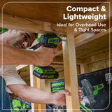 24V Cordless 400 in-lbs Drill/Driver Power Tool 6PC Combo Kit w/ (1) 4.0Ah & (1) 2.0Ah USB-C Batteries and Charger