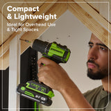 24V Cordless Battery 1/2" 400 in/lbs Drill Driver (Tool Only)