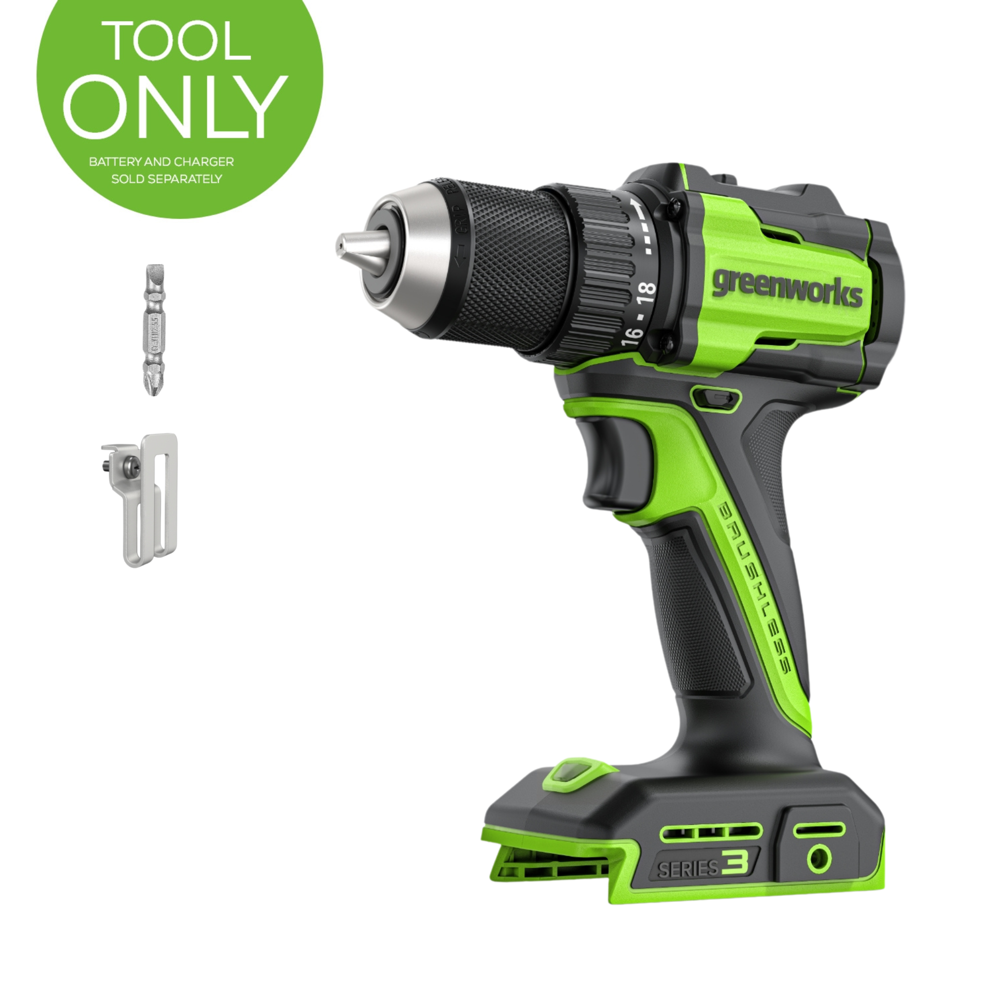 24V Cordless Battery 1/2" 400 in/lbs Drill Driver (Tool Only)