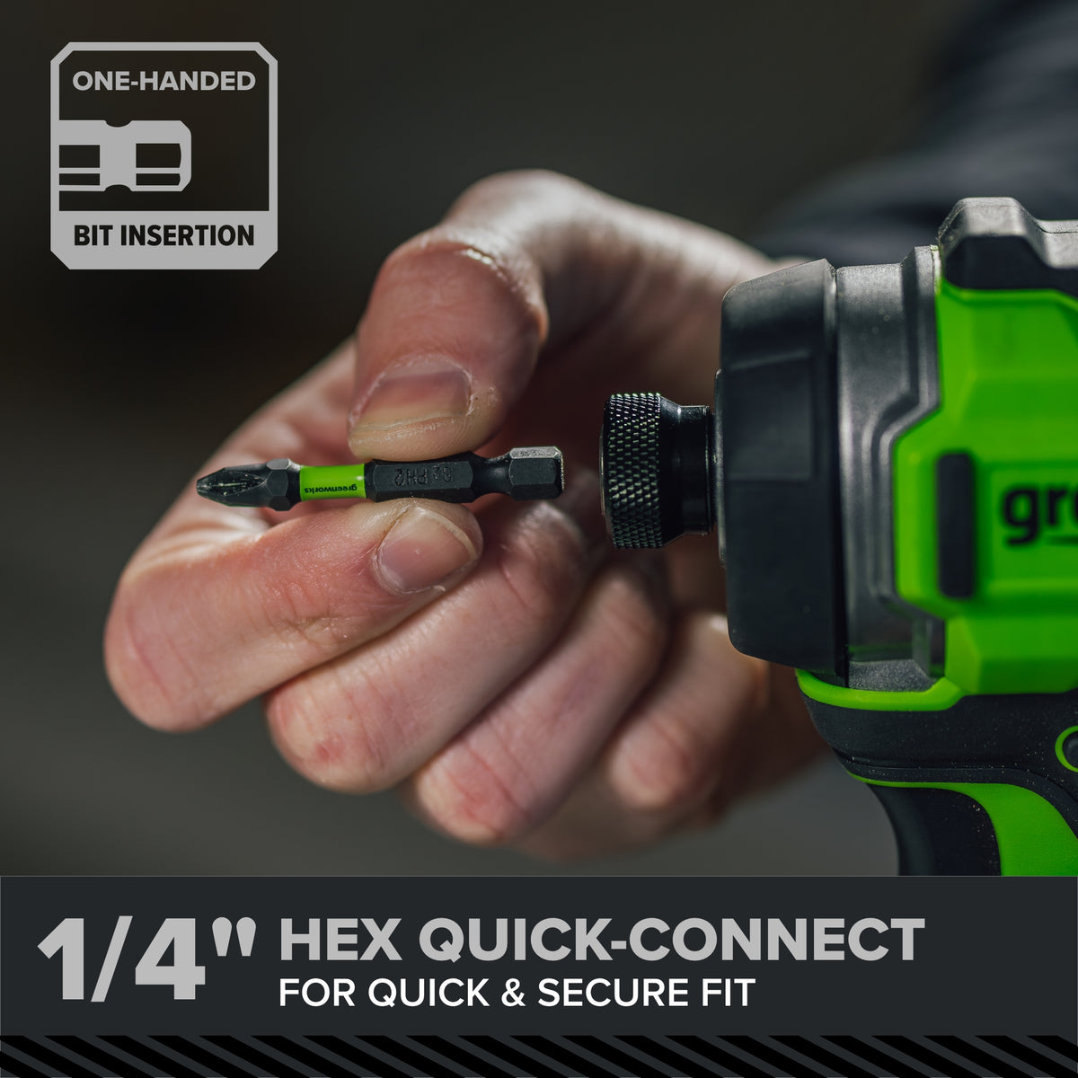 24V PowerAll Pro 2,200 In-Lb Impact Driver, with 2.0 Ah USB-C Battery, 65W USB-C Charger Block, 3' 100W USB-C Cable, Belt Clip