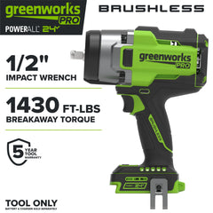 24V PowerAll Pro 1,430 ft-lb Breakaway Torque 1/2