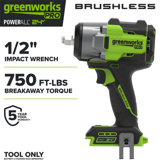 24V PowerAll Pro 750 ft-lb Breakaway Torque 1/2