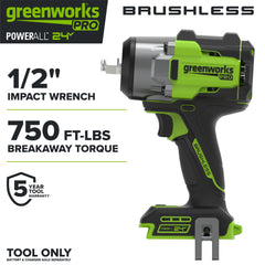24V PowerAll Pro 750 ft-lb Breakaway Torque 1/2