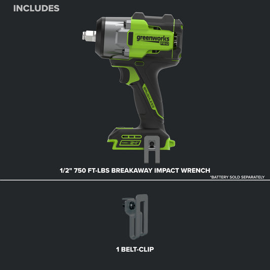 24V PowerAll Pro 750 ft-lb Breakaway Torque 1/2