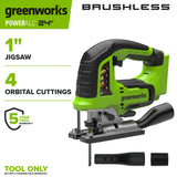 24V PowerAll Jigsaw with Blade, Dust Port Adapter, and Tube Adapter