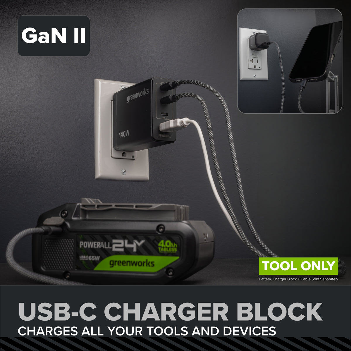 24V PowerAll Pro Jigsaw with Dust Port Adapter, Blade, and VAC Shroud