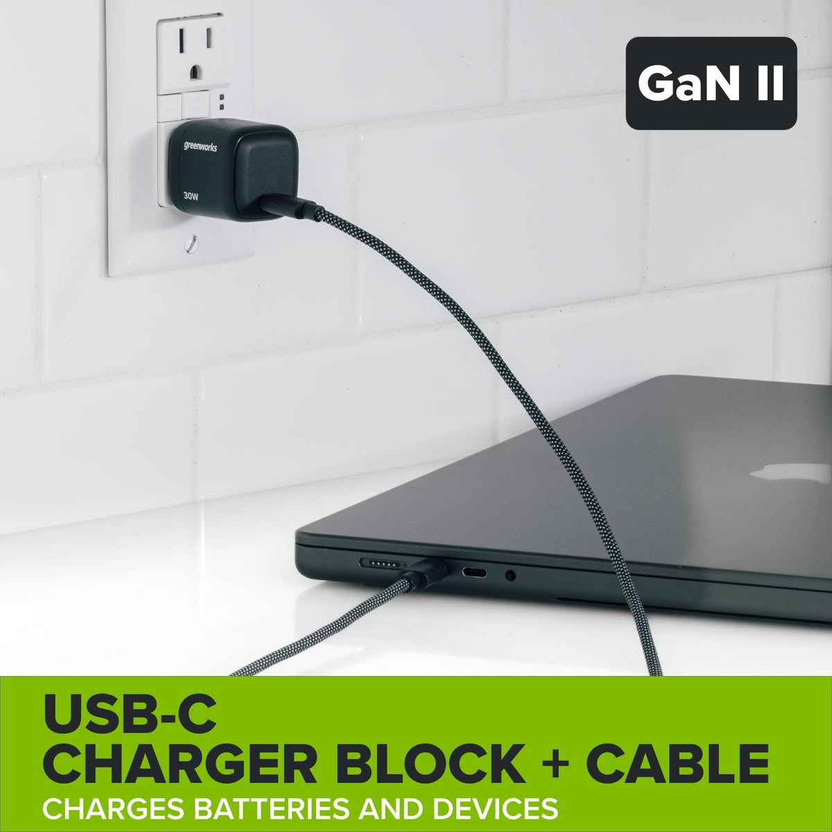 24V PowerAll Battery and Charger Kit, with 2.0 Ah Battery, 30W USB-C Charging Block, and Cable