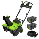 80V 22" Maximus Brushless Single-Stage Auger-Propelled Snow Blower: (2) 4.0 Ah Batteries, (1) 6A Single-Port Fast Charger