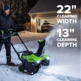 80V 22" Maximus Brushless Single-Stage Auger-Propelled Snow Blower: (2) 4.0 Ah Batteries, (1) 6A Single-Port Fast Charger