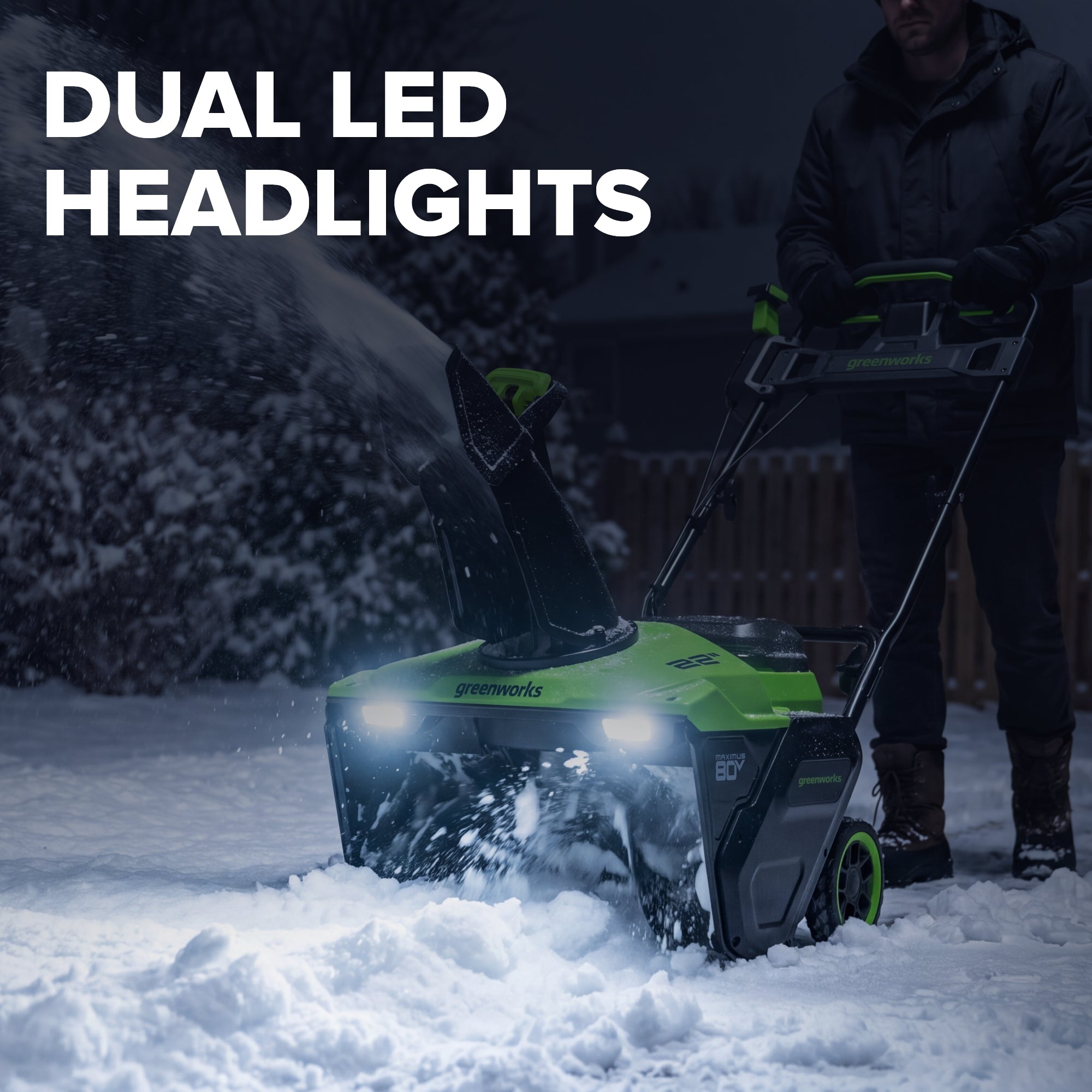 80V 22" Maximus Brushless Single-Stage Auger-Propelled Snow Blower: (2) 4.0 Ah Batteries, (1) 6A Single-Port Fast Charger
