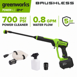 24V 700 PSI 0.8 GPM Cold Water Cordless Power Cleaner (Tool Only)