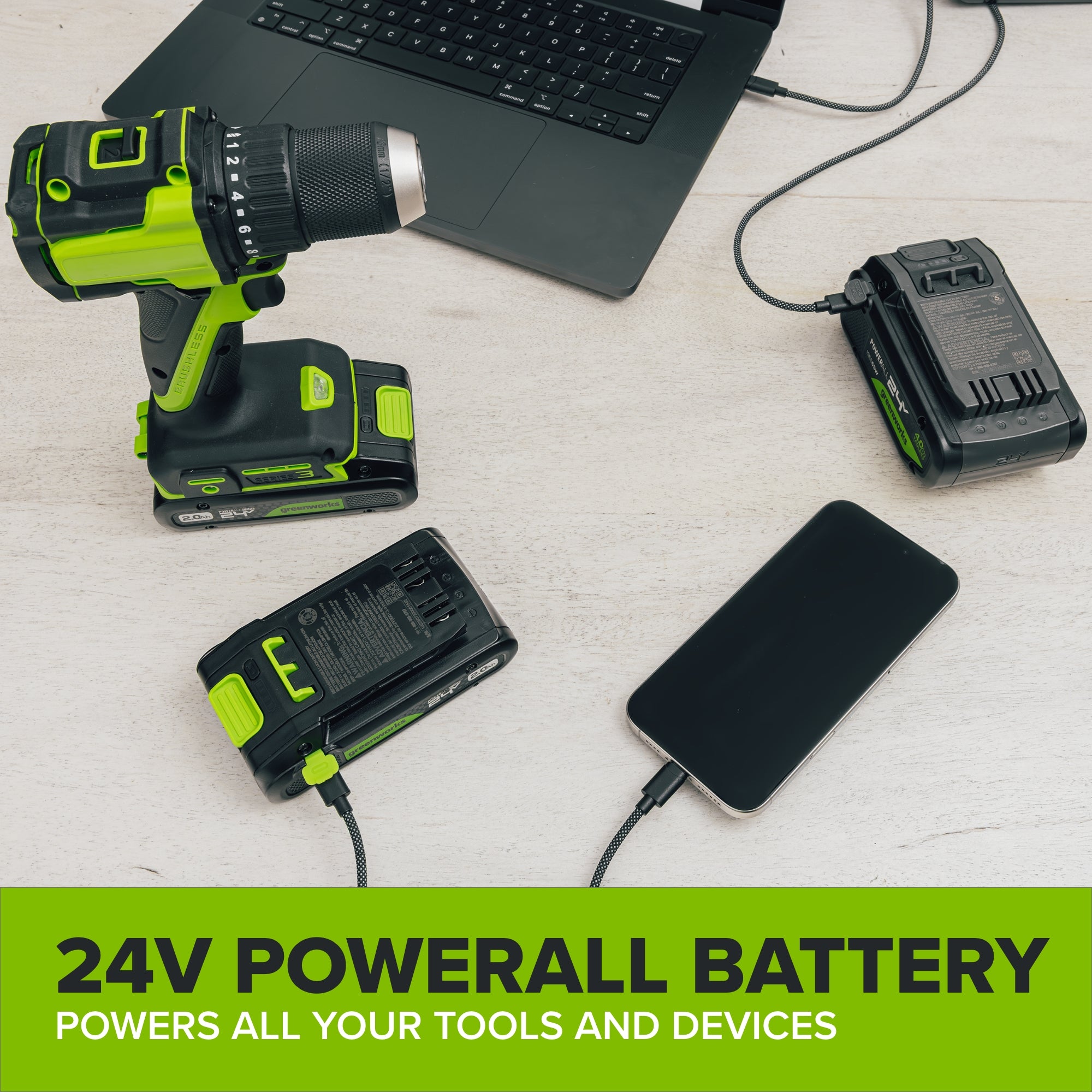 24V PowerAll 1-1/4" Reciprocating Saw with Blade, 2.0 Ah USB-C Battery and 30W USB-C Fast Charger,3,200 SPM