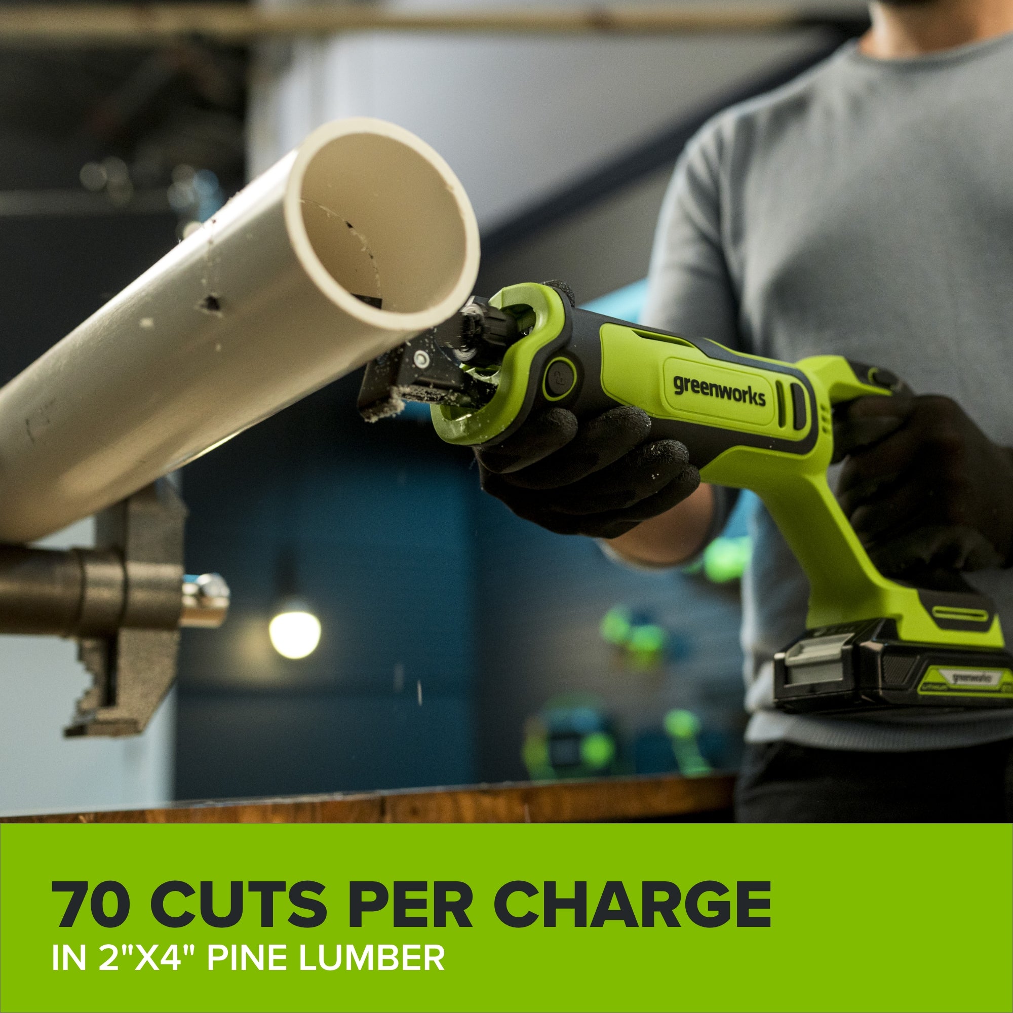 24V PowerAll 1-1/4" Reciprocating Saw with Blade, 2.0 Ah USB-C Battery and 30W USB-C Fast Charger,3,200 SPM