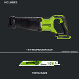 24V PowerAll Pro 1-1/4" Reciprocating Saw with Blade, 3,200 SPM