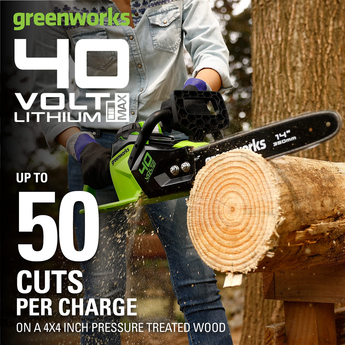 40V 14" 1.5kW Cordless BatteryBrushless Chainsaw (Tool Only)