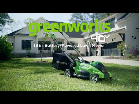 OPEN BOX 40V 16" Cordless Battery Push Lawn Mower: 4.0 Ah Battery and Charger, LM1604