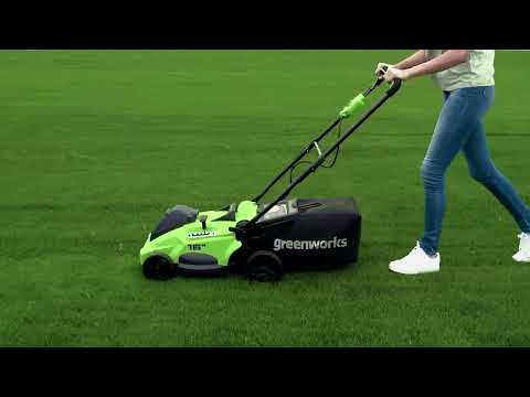 OPEN BOX 40V 16" Cordless Battery Brushless Push Lawn Mower: 4.0 Ah Battery and Charger, LM1624
