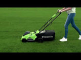 OPEN BOX 40V 16" Cordless Battery Brushless Push Lawn Mower: 4.0 Ah Battery and Charger, LM1624