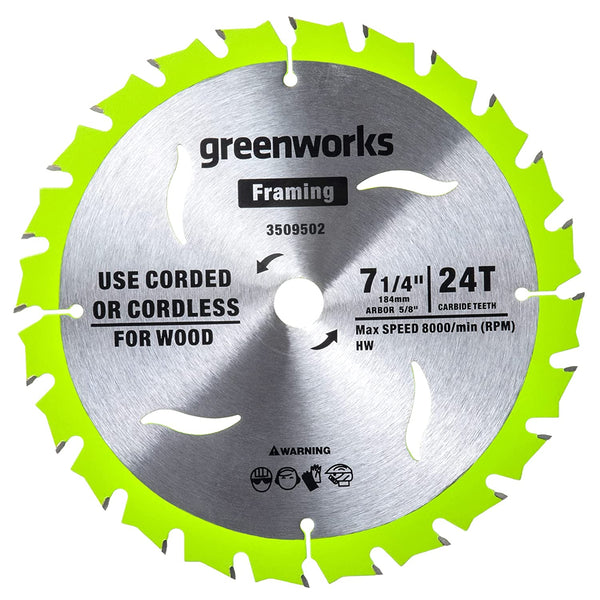 Greenworks 24V 7-1/4 " 24T Circular Saw Blades