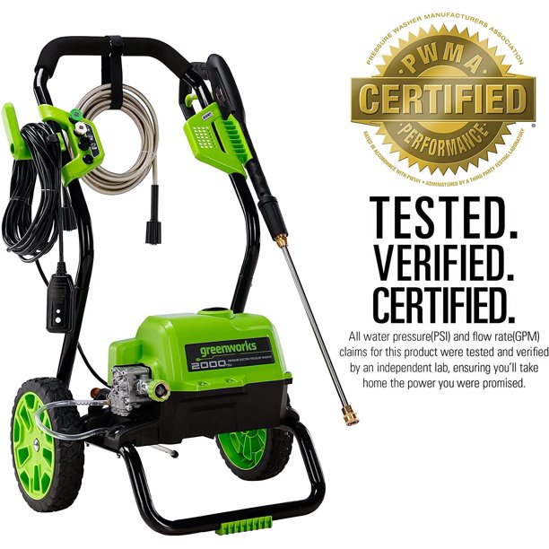 2000 PSI 1.1 GPM Cold Water Electric Pressure Washer (Black Frame)