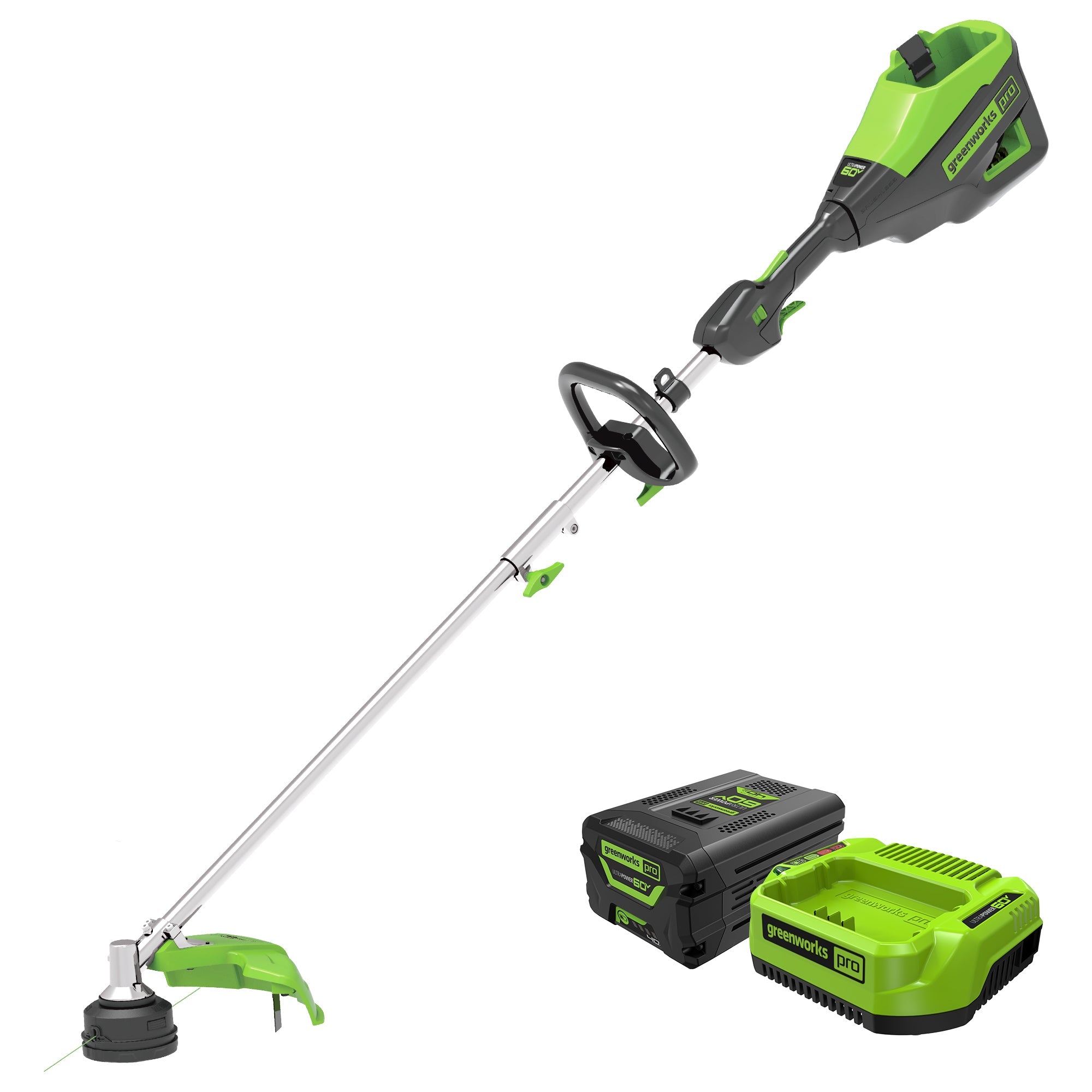 60V 16" Cordless Battery String Trimmer (Attachment Capable) and 8" Edger Attachment Combo Kit: 4.0 Ah Battery and Charger