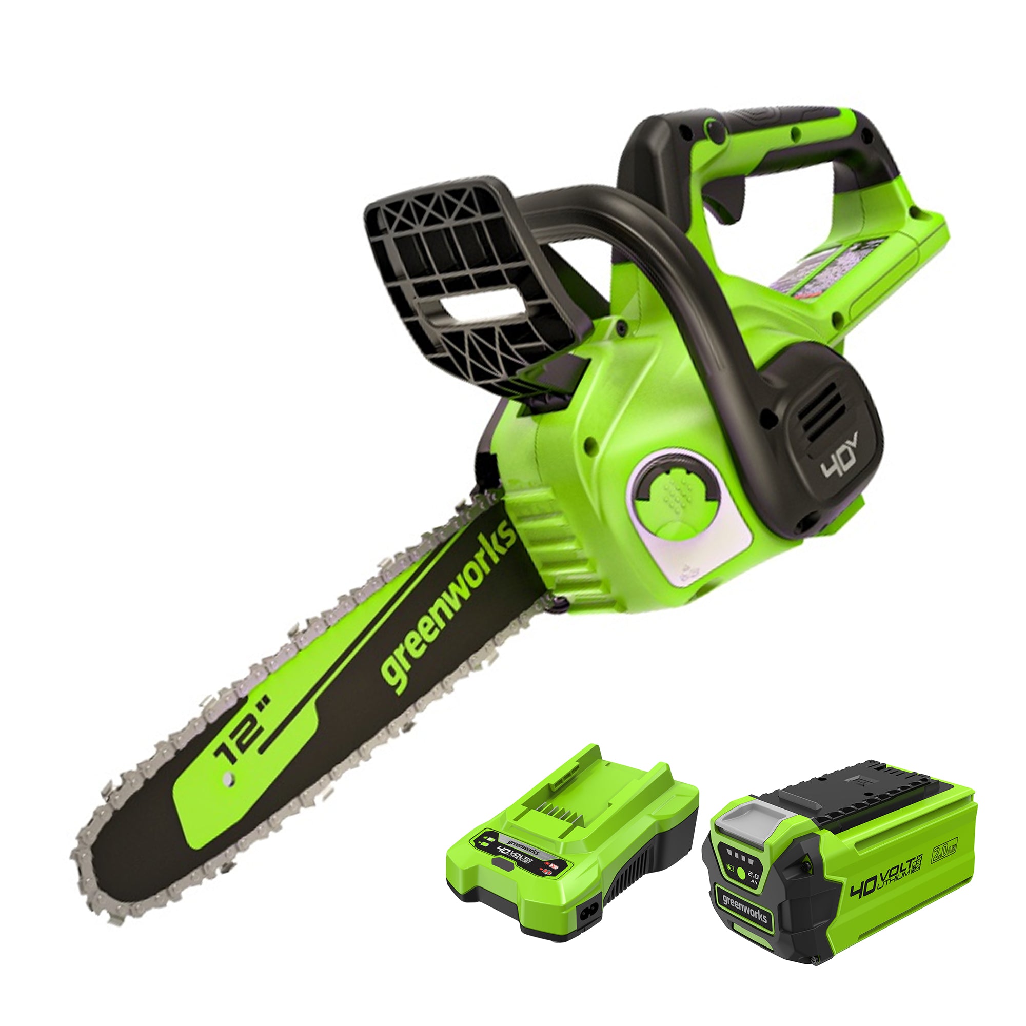 40V 12" Gen2 Cordless Battery Chainsaw: 2.0 Ah Battery and Charger